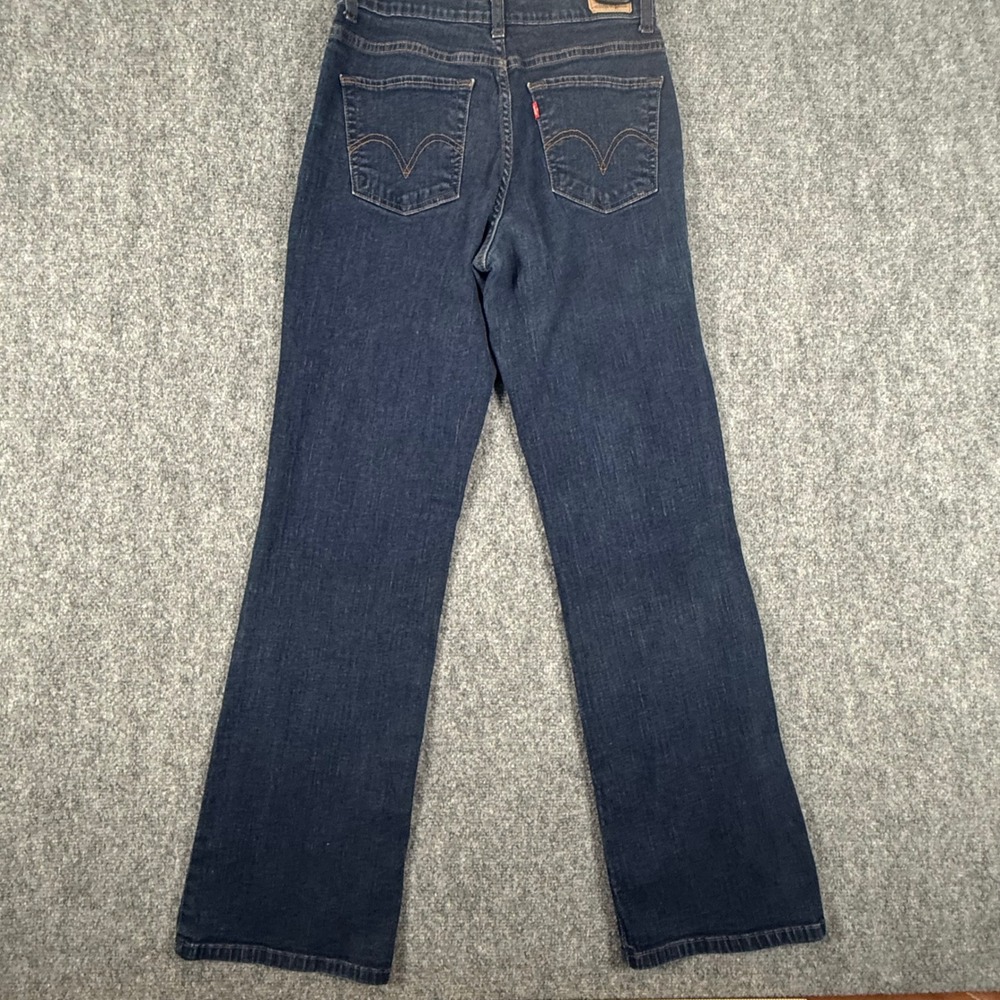 Levis Perfectly Slimming Boot Cut 512 Jeans Dark Wash Denim 8 Stretch Retro Chic - Picture 7 of 11